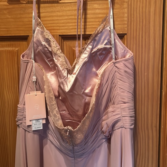 Chiffon/Bridesmaid/Wedding/2X/Maxi/Spag Strap/Zipper Closure/MSRP $130/NWT - Picture 11 of 17